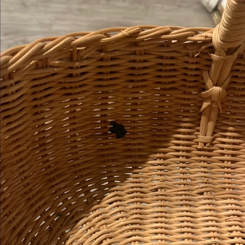 Vintage 1991 American Girl Wicker Basket with Red Bow